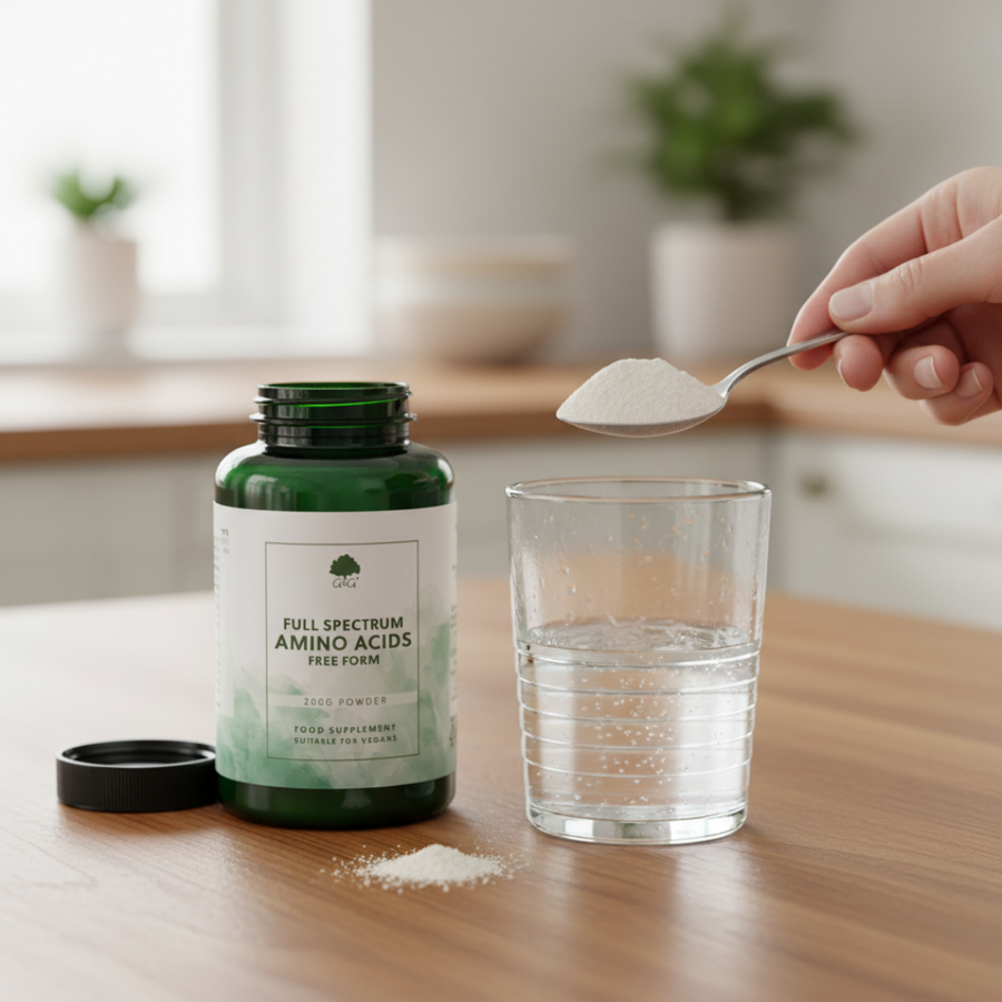FULL SPECTRUM AMINOSYRER – 200 G VEGANSK PULVER