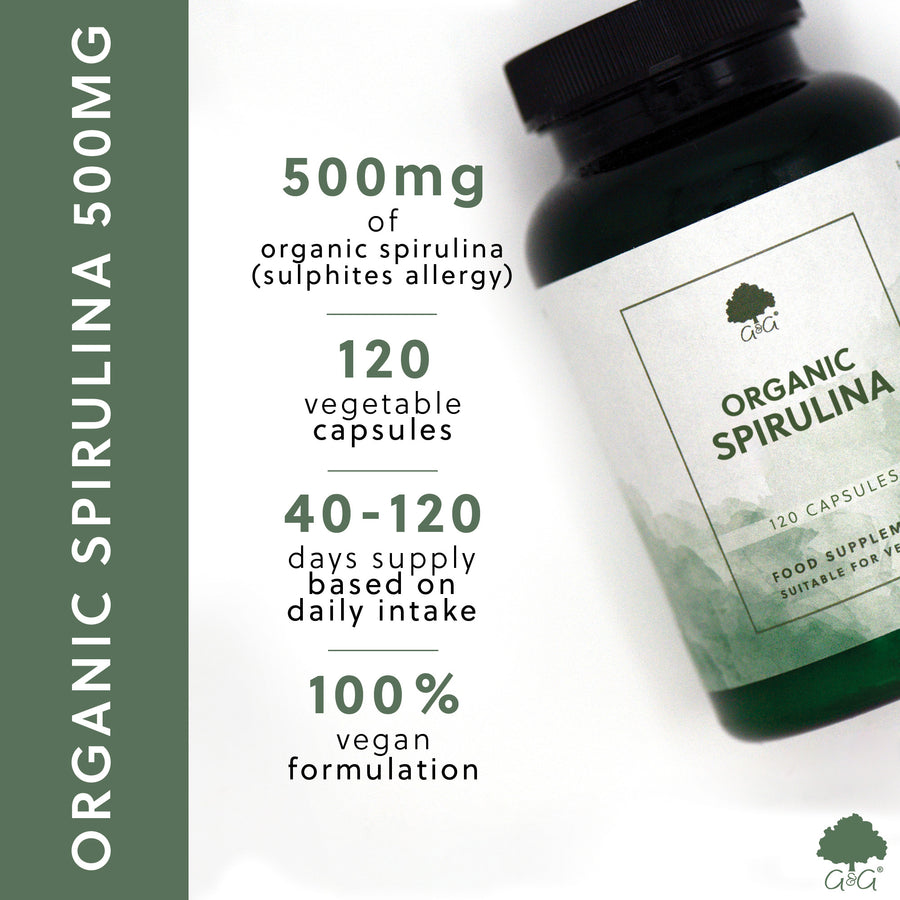 ØKOLOGISK SPIRULINA 500MG - 120 KAPSLER